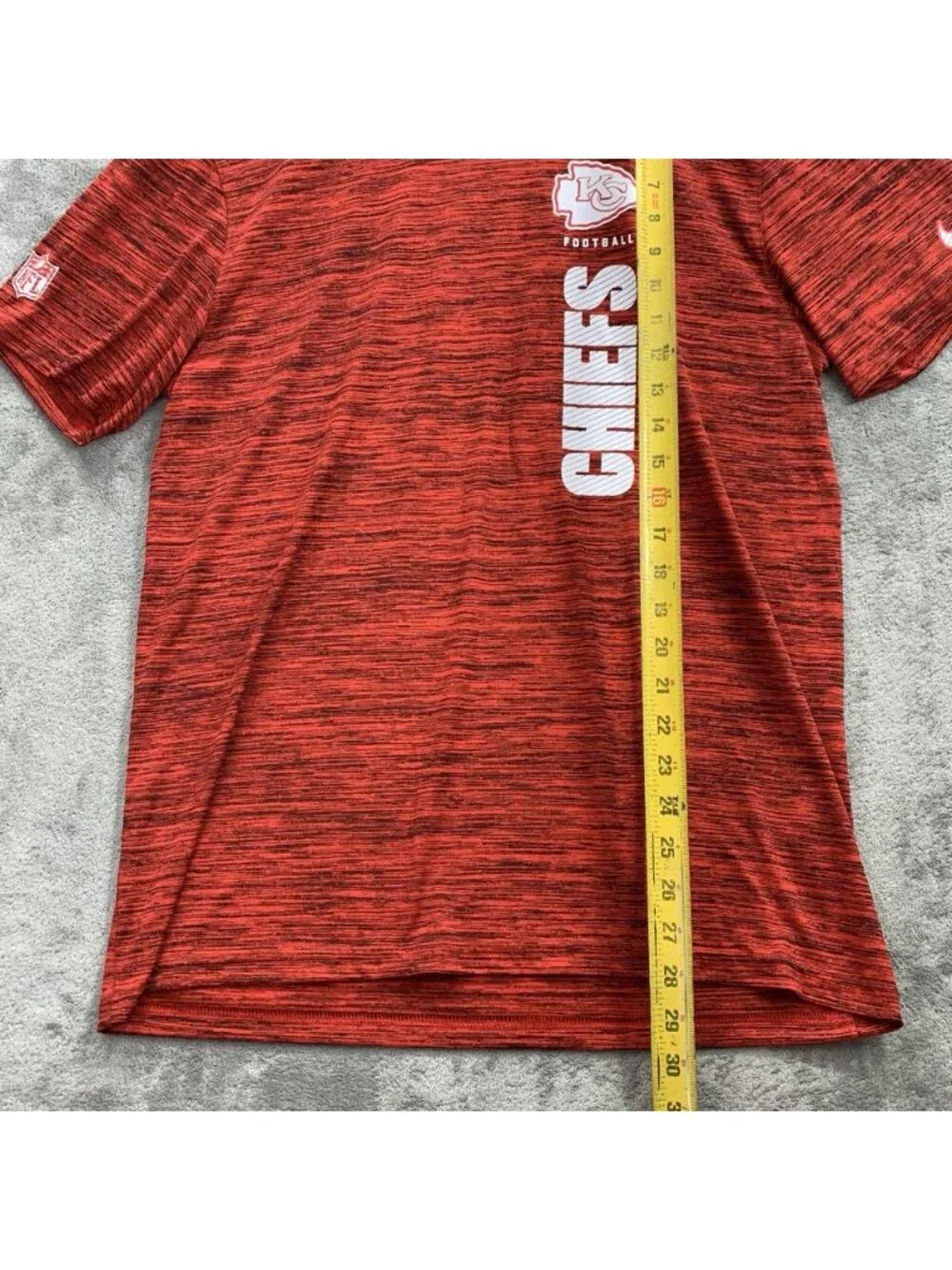 Nike Velocity Shirt Mens Size Large Kansas City Chiefs Red Dri-Fit On Field NFL
